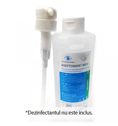 Pompa dozatoare pentru dezinfectant maini Aseptoman 500ml/1000ml