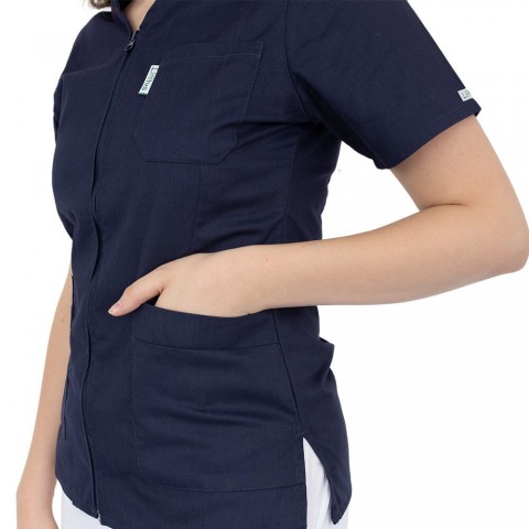 Bluza cu fermoar si guler romb, maneca scurta, Lotus 2