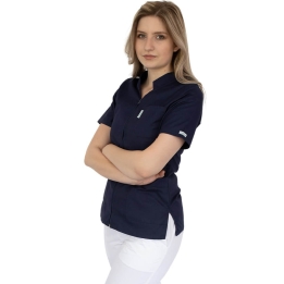 Bluza cu fermoar si guler romb, maneca scurta, Lotus 2