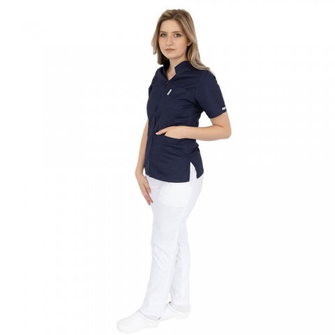 Bluza cu fermoar si guler romb, maneca scurta, Lotus 2