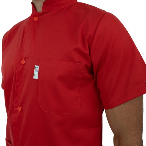 Bluza barbati cu guler tunica, maneca scurta, Lotus 2