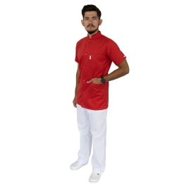 Bluza barbati cu guler tunica, maneca scurta, Lotus 2