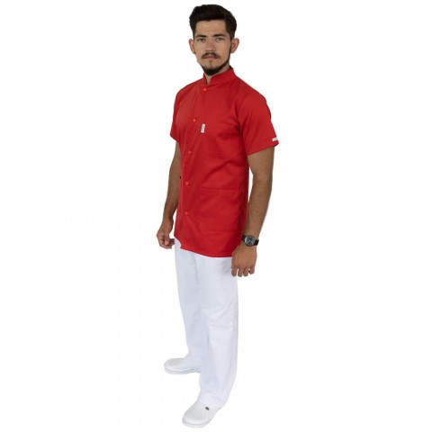 Bluza barbati cu guler tunica, maneca scurta, Lotus 2