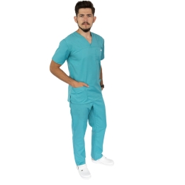Costum medical Lotus 4, Basic 1, unisex, turcoaz