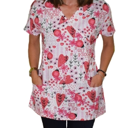Bluza medicala imprimata Lotus 1, Get Well