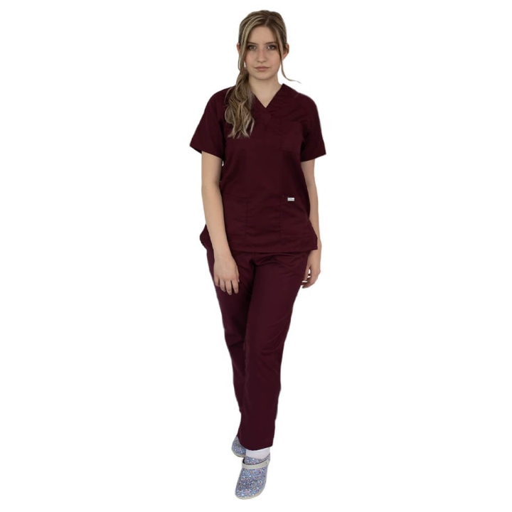 Costum medical unisex Lotus 4, Basic 2, visiniu - imagine 1