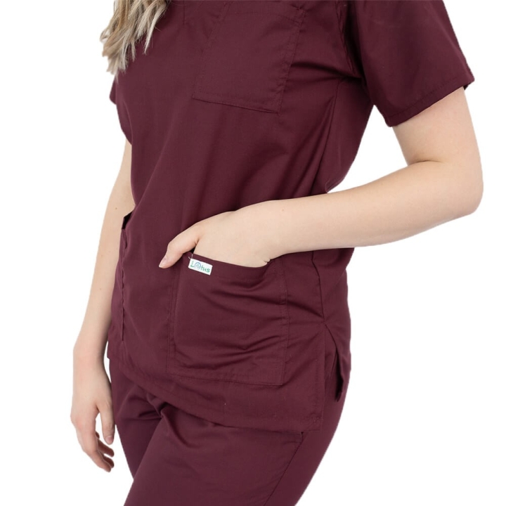 Costum medical unisex Lotus 4, Basic 2, visiniu - imagine 2