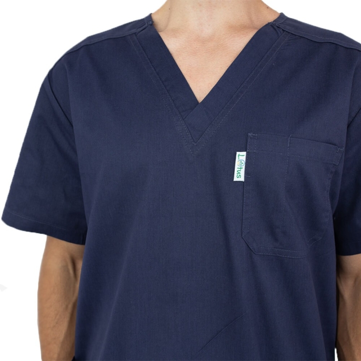 Costum medical unisex Lotus 4, Basic 2, bleumarin - imagine 3