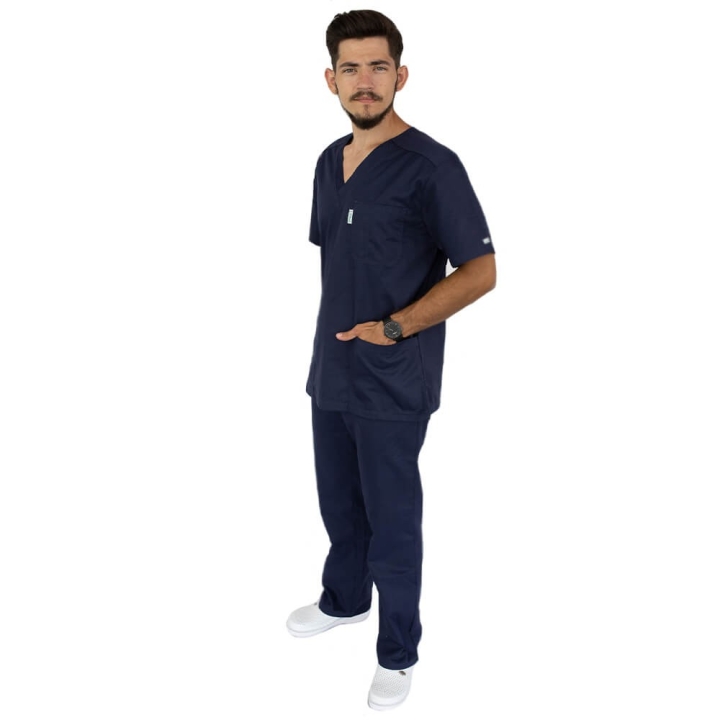 Costum medical unisex Lotus 4, Basic 2, bleumarin - imagine 1