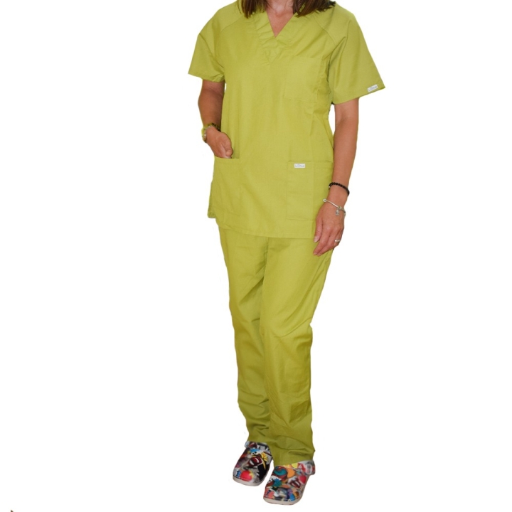 Costum medical unisex Lotus 4, Basic 2, verde praz - imagine 2