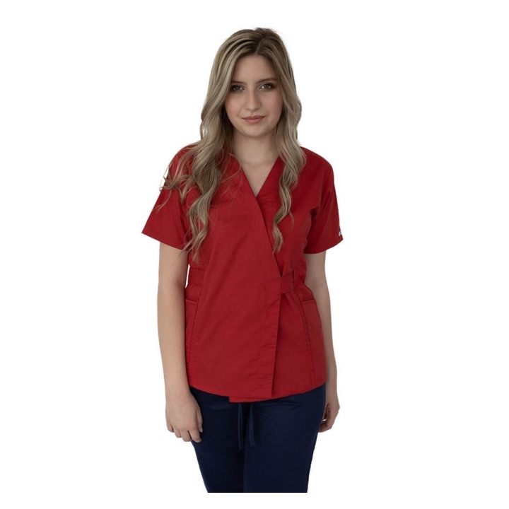 Bluza kimono cu maneca scurta, Lotus 1, rosu - imagine 2