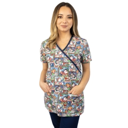 Bluza medicala imprimata, editie speciala de Craciun, Christmas Dreams
