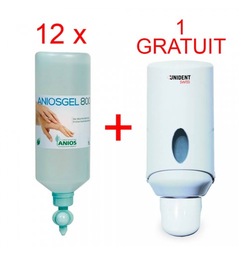 PACHET 12 dezinfectanti pentru maini Aniosgel 800 Airless 1L + 1 distribuitor Airless GRATUIT