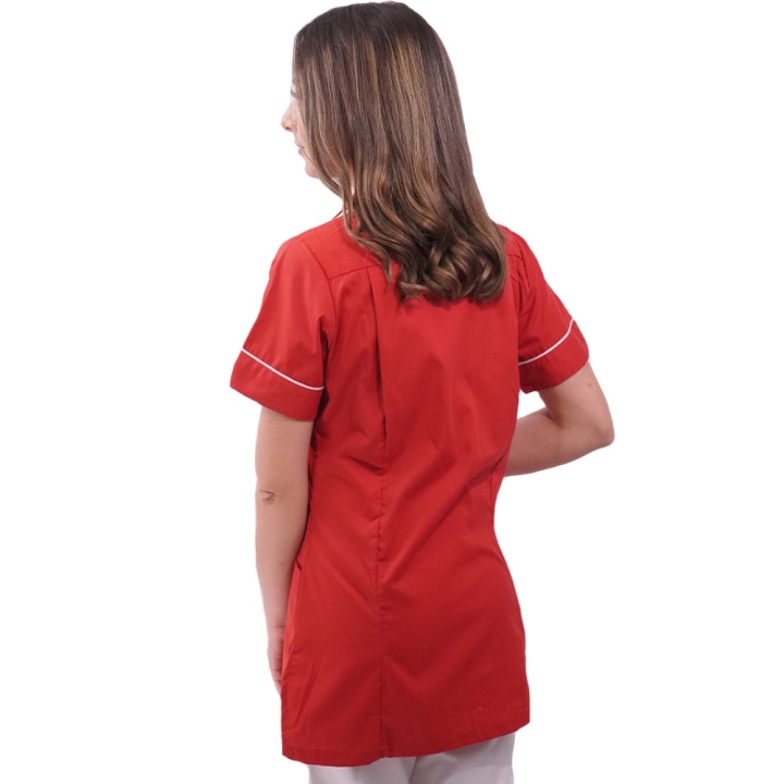 Bluza medicala fermoar/rever Lotus 1, LIR2, rosu - imagine 4