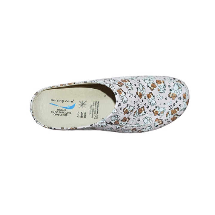 Saboti medicali din piele naturala, lavabili, Nursingcare Wash'Go Berlin, Dogs - imagine 2