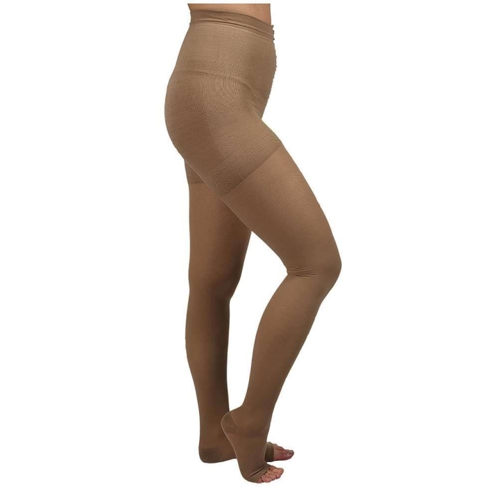 Ciorapi medicali cu chilot, cu varf deschis, 20-30 mmHg, bej - ARS03 - imagine 1