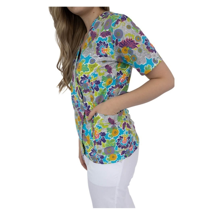 Bluza kimono imprimata, Lotus 1, Mazy Flower - imagine 3