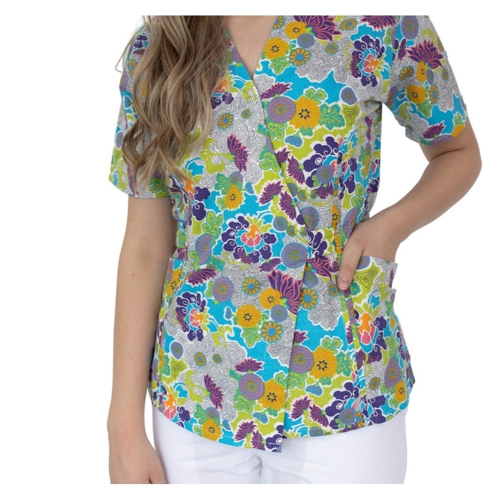 Bluza kimono imprimata, Lotus 1, Mazy Flower - imagine 4