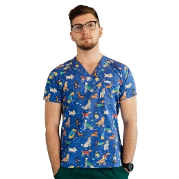 Bluza medicala imprimata Lotus 2, Puppies