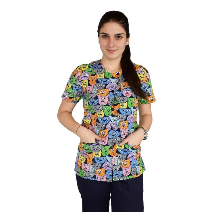 Bluza imprimata asimetrica, cu capse, Lotus 1, Tomcat - imagine 1