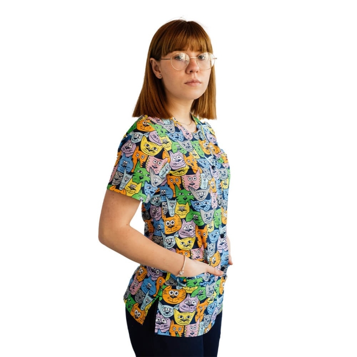 Bluza imprimata asimetrica, cu capse, Lotus 1, Tomcat - imagine 3