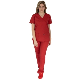Costum medical femei, Lotus 2, 8073 rosu