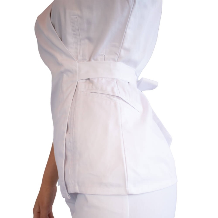 Bluza kimono cu maneca scurta Lotus 2, alb - imagine 7