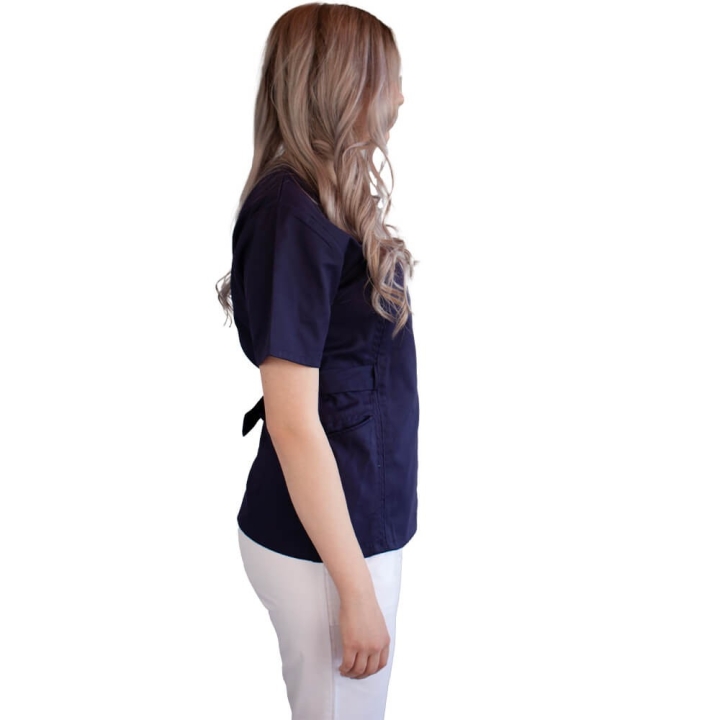 Bluza kimono cu maneca scurta Lotus 2, bleumarin - imagine 6