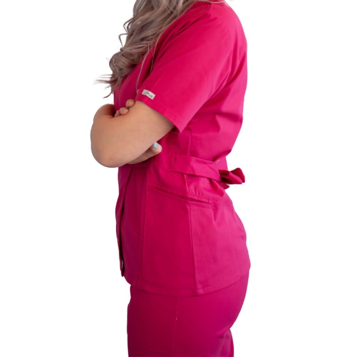 Bluza kimono cu maneca scurta Lotus 2, fucsia - imagine 1