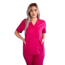 Bluza kimono cu maneca scurta Lotus 2, fucsia