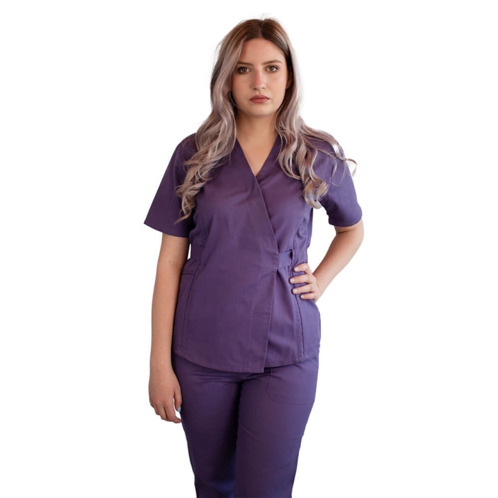 Bluza kimono cu maneca scurta Lotus 2, indigo - imagine 1