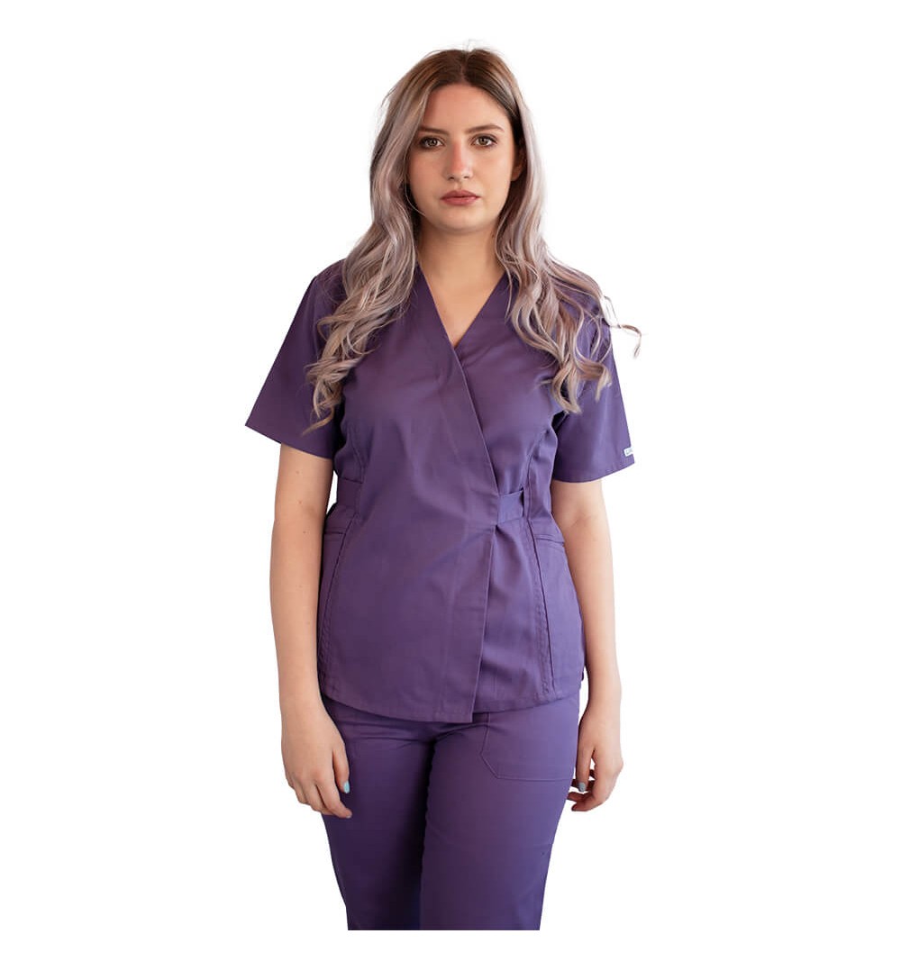 Bluza kimono cu maneca scurta Lotus 2, indigo