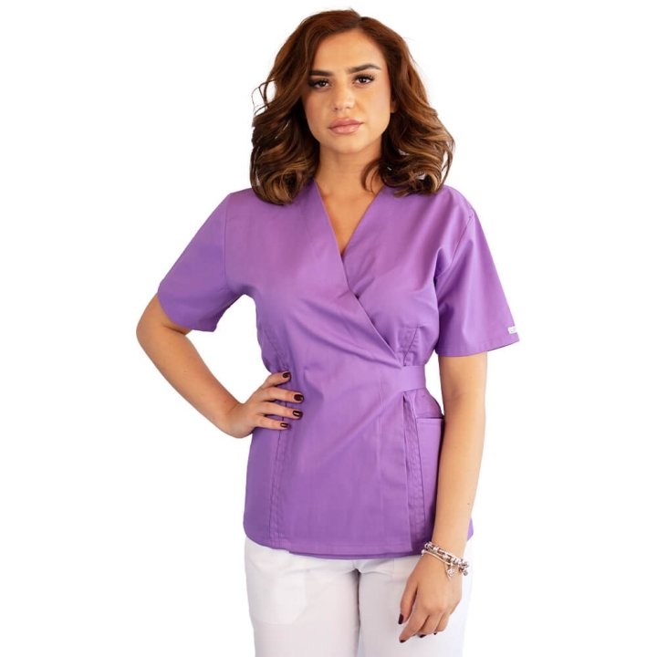 Bluza kimono cu maneca scurta Lotus 2, mov - imagine 1