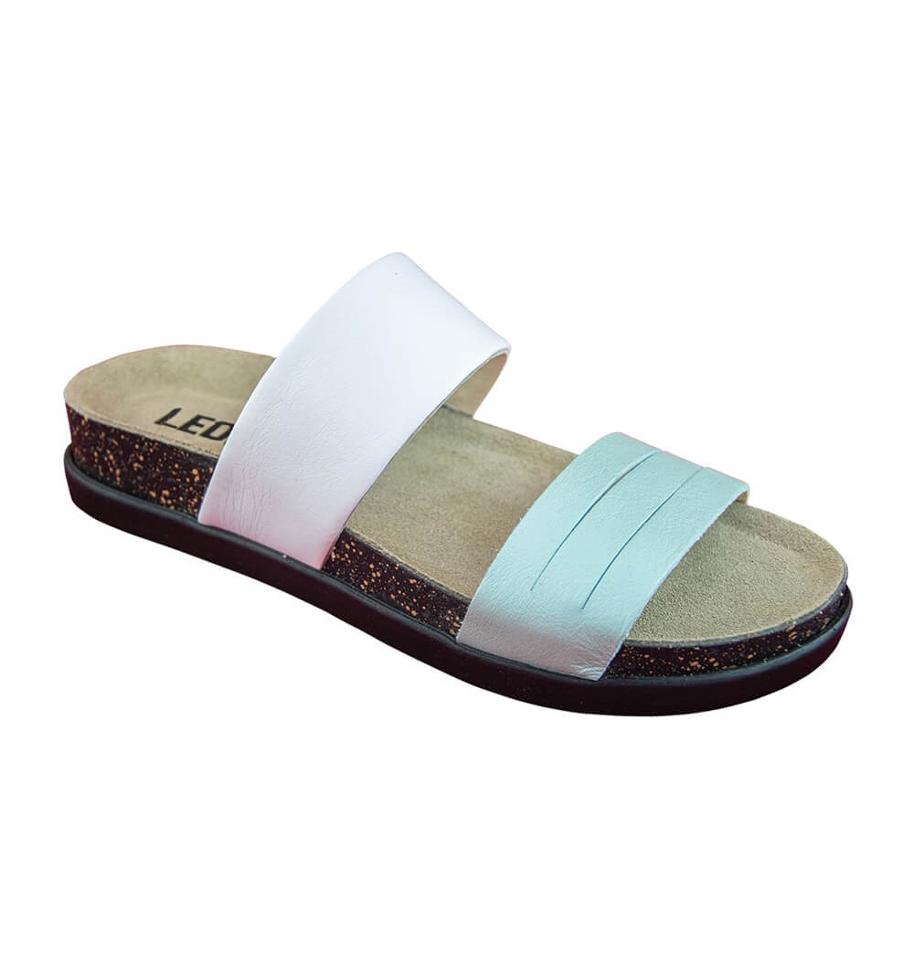 Sandale dama, de vara, din piele, Leon 1206, turcoaz
