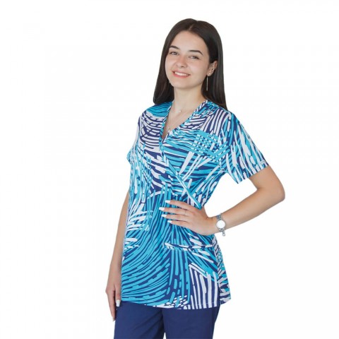 Bluza medicala imprimata Lotus 1, Straight Motion