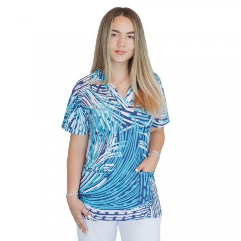 Bluza medicala imprimata Lotus 1, Straight Motion