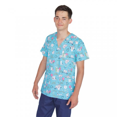 Bluza medicala imprimata Lotus 1, Twice a day