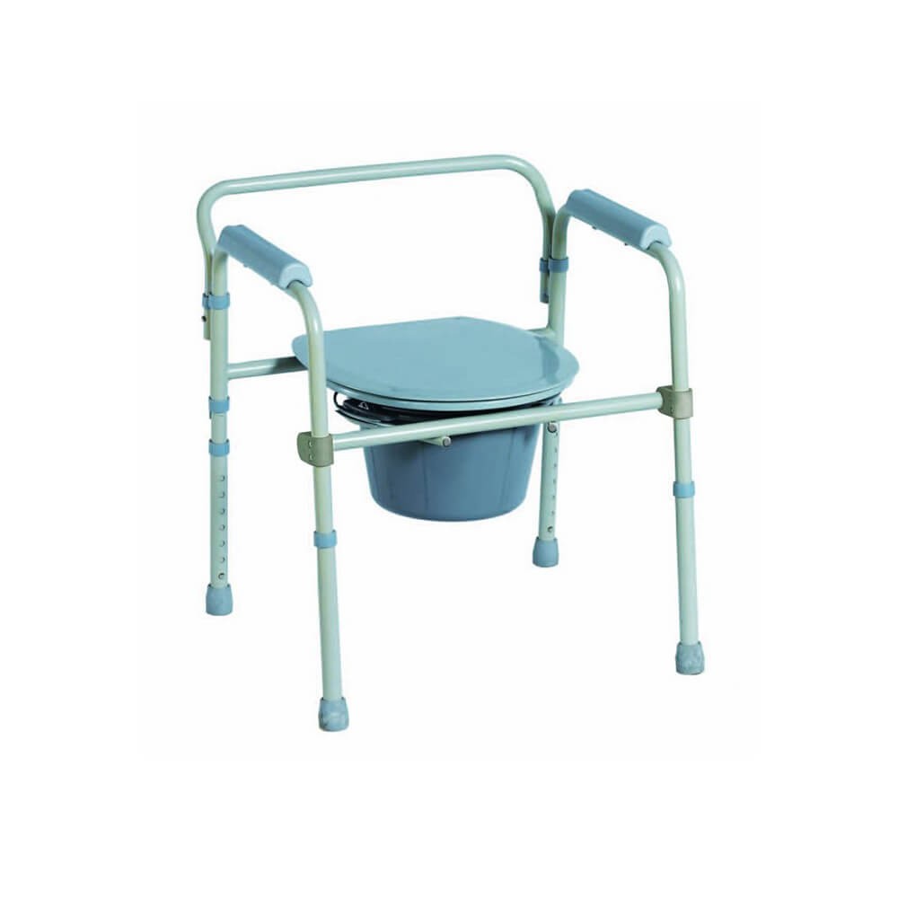 Scaun WC de camera pliabil, functie 4 in 1, din otel - AT51026