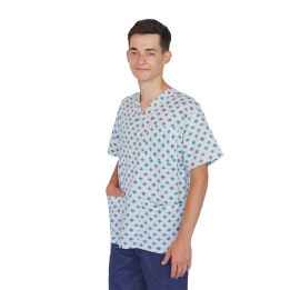 Bluza medicala imprimata Lotus 1, Green Diamond