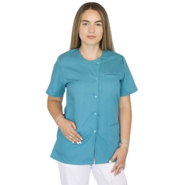 Bluza asimetrica cu capse Lotus 2, turcoaz