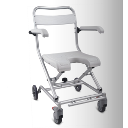 Scaun pentru baie pliabil, cu roti, sezut in forma de U - FS7962L