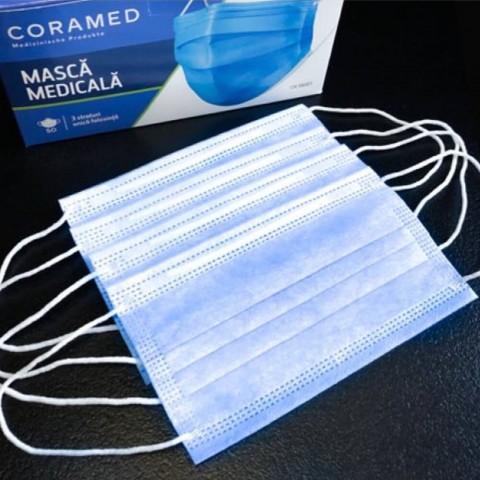 Masti protectie 3 straturi, 3 pliuri, tip IIR, set de 50 buc.