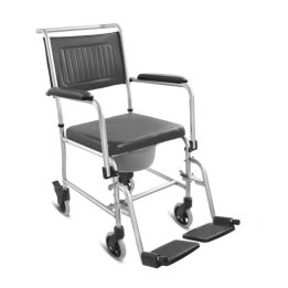Scaun toaleta din aluminiu, cu 4 roti si frana - FS692L