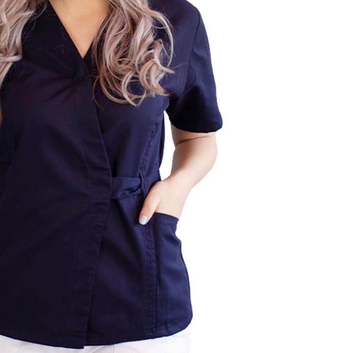Bluza kimono cu maneca scurta Lotus 3, BBC, stretch, bleumarin - imagine 8