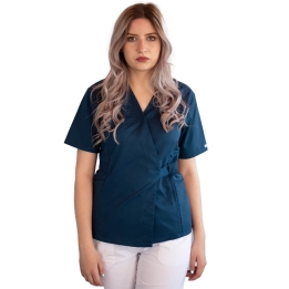 Bluza kimono cu maneca scurta Lotus 2, turcoaz inchis