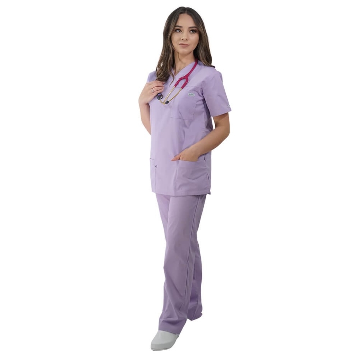 Costum medical Lotus 3, Basic 1 BBC, stretch, lila - imagine 2