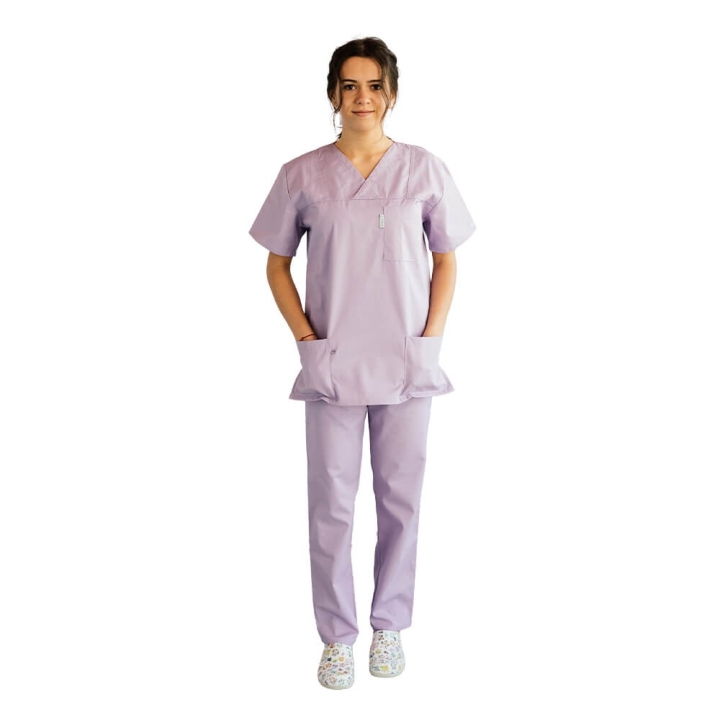 Costum medical Lotus 3, Basic 1 BBC, stretch, lila - imagine 4