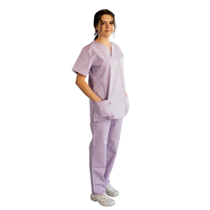 Costum medical Lotus 3, Basic 1 BBC, stretch, lila - imagine 5