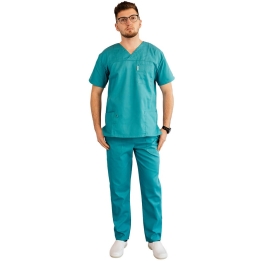 Costum medical Lotus 3, Basic 1 BBC, stretch, turcoaz