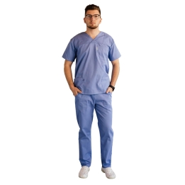 Costum medical Lotus 3, Basic 1 BBC, stretch, albastru ciel